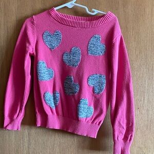 OshKosh B'gosh Pink Sweater with Gray Hearts
